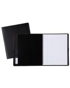 Cambridge 30% Recycled Refillable Business Notebook, 8 1/2in x 11in, 1 Subject, College Ruled, 48 Sheets (96 Pages), Black