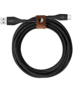 Belkin DuraTek Plus USB-C to USB-A Cable With Strap - 6 ft USB Data Transfer Cable for Smartphone, iPad Pro - First End: 1 x Type C Male USB - Second End: 1 x Type A Male USB - Shielding - Black