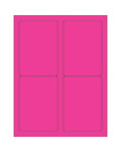 Office Depot Brand Labels, LL176PK, Rectangle, 3 1/2in x 5in, Fluorescent Pink, Case Of 400