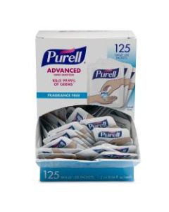 Purell Singles Advanced Hand Sanitizer Individual Single-Use Packets, 1.2 mL, 125 Packets Per Box, Case Of 12 Boxes