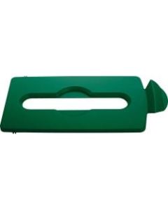 Rubbermaid Commercial Slim Jim Lid Green Paper Slot - Green - Plastic - 1 Each