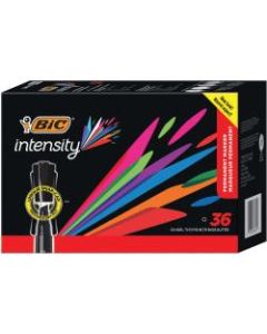 BIC Intensity Permanent Markers - Broad Marker Point - Chisel Marker Point Style - Black - 36 / Box