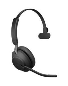 Jabra Evolve2 65 Headset - Mono - USB Type C - Wireless - Bluetooth - 98.4 ft - 20 Hz - 20 kHz - Over-the-head - Monaural - Supra-aural - Black