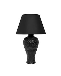 Simple Designs Curvy Ceramic Table Lamp, 19 1/2inH, Black
