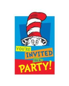 Amscan Dr. Seuss Postcard Invitations With Envelopes, You are Invited To A Party, 6-1/4in x 4-1/4in, 8 Invitations Per Pack, Set Of 3 Packs