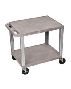 H. Wilson 26in Plastic Utility Cart, 26inH x 24inW x 18inD, Gray/Nickel
