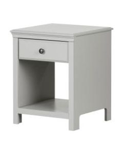 South Shore Cotton Candy 1-Drawer Nightstand, 22-1/2inH x 17-3/4inW x 17-3/4inD, Soft Gray