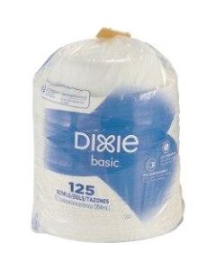 Dixie Basic Lightweight Disposable Paper Bowls by GP Pro - - Paper - Microwave Safe - White - 125 Piece(s) Pieces per Serving(s)/ Pack