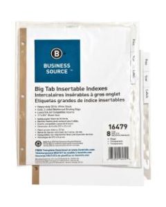 Business Source Tear-resistant Clear Tab Index Dividers - 8 Tab(s) - 8.5in Divider Width x 11in Divider Length - Letter - White Divider - Clear Tab(s) - 8 / Set