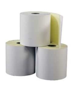 Office Depot Brand Banking/Teller Window/ATM Rolls, 3in x 90ft, 2-Ply, Self-Contained, Canary/White, Pack Of 50 Rolls