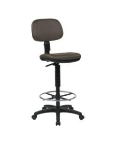 Office Star WorkSmart Vinyl Mid-Back Drafting Chair, Graphite
