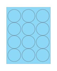 Office Depot Brand Labels, LL194BE, Circle, 2 1/2in, Pastel Blue, Case Of 1,200