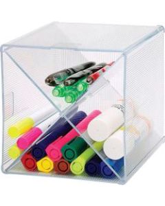 Business Source X-Cube Storage Organizer - 4 Compartment(s) - 6in Height x 6in Width x 6in Depth - Desktop - Clear - 1 Each