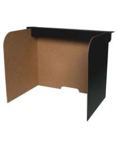 Flipside Fold/Lock Desktop Privacy Screen - 47in Width x 12in Height47in Length - Corrugated - Black, Brown - 24 / Pack