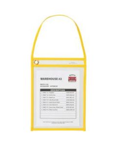 C-Line Hanging Strap Shop Ticket Holder - 12in x 9in x 16in - Vinyl - 15 / Box - Yellow