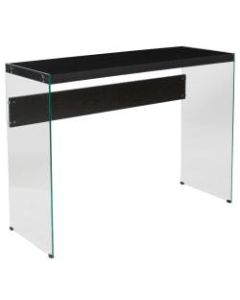 Flash Furniture Console Table With Glass Frame, 31-1/2inH x 43-1/2inW x 15-3/4inD, Clear/Dark Ash