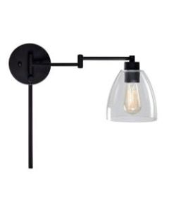 Kenroy Home Edis Wall-Mount LED Swing Arm Lamp, 10-3/4inW, Oil-Rubbed Bronze