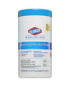 Clorox Healthcare Bleach Germicidal Wipes - Ready-To-Use Wipe6.75in Width x 9in Length - 70 / Canister - 390 / Pallet - White