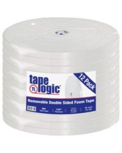 Tape Logic Removable Double-Sided Foam Tape, 1in x 72 Yd., White, Case Of 12 Rolls
