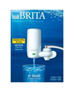 Brita Complete Water Faucet Filtration System with Light Indicator - Faucet - 100 gal - 216 / Bundle - Blue, White