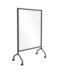 MooreCo Essentials Plastic Mobile Partition And Sneeze Guard, 54in x 38-1/2in, Clear/Silver