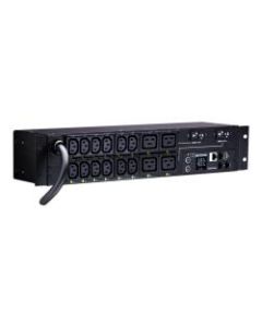CyberPower PDU41008 Single Phase 200 - 240 VAC 30A Switched PDU - 16 Outlets, 12 ft, NEMA L6-30P, Horizontal, 2U, SNMP, 3YR Warranty