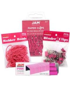 JAM Paper 4-Piece Desk Supply Kit, Pink