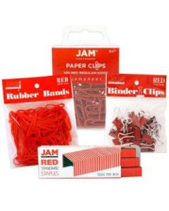 JAM Paper 4-Piece Desk Supply Kit, Red