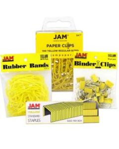 JAM Paper 4-Piece Desk Supply Kit, Yellow
