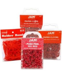 JAM Paper 4-Piece Office Set, Red