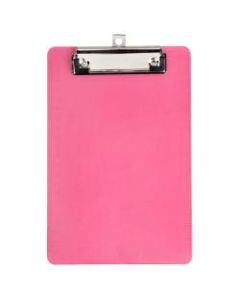 JAM Paper Plastic Mini Clipboard, 6in x 9in, Pink