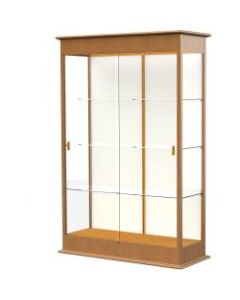 Waddell Varsity-Lighted Case, 77inH x 48inW x 18inD, Caramel Oak