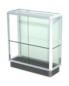 Waddell Prominence Counter Display Case, 40inH x 36inW x 14inD, Aluminum/Chrome