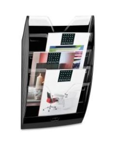 CEP Reception Wall File, 5 Compartments, 22-13/16in x 12-13/16in, Black/Clear