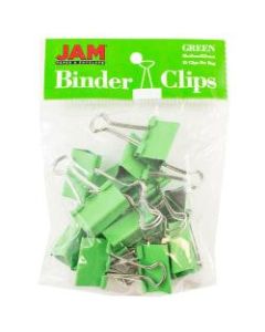 JAM Paper Designer Binder Clips, Medium, 3/4in Capacity, Green, Bag Of 15 Clips