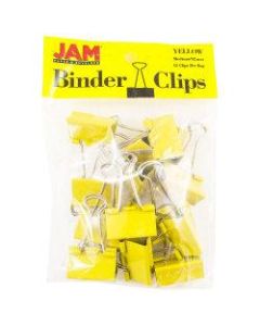 JAM Paper Designer Binder Clips, Medium, 3/4in Capacity, Yellow, Bag Of 15 Clips
