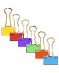 JAM Paper Designer Binder Clips, Small, 1/2in Capacity, Assorted Colors, 25 Clips Per Bag, Pack Of 6 Bags