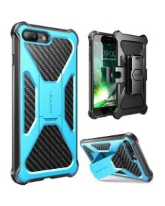i-Blason Transformer Carrying Case (Holster) Apple iPhone 8 Plus Smartphone - Blue - Impact Resistant Exterior, Shock Absorbing Interior - Polycarbonate - Holster, Belt Clip