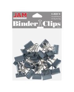JAM Paper Designer Binder Clips, Small, 1/2in Capacity, Gray, Bag Of 25 Clips