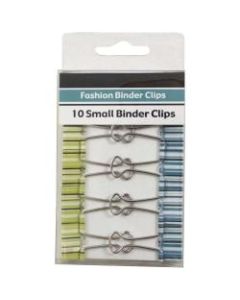JAM Paper Designer Binder Clips, Small, 1/2in Capacity, Stripes, Pack Of 10 Clips