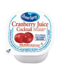 Ocean Spray Cranberry Juice, 4 Oz, Pack Of 48 Cups