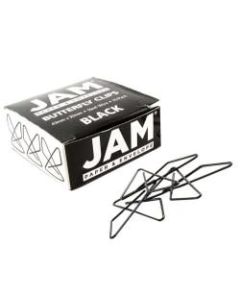 JAM Paper Butterfly Clips, Large, 1in Capacity, Black, Pack Of 15 Clips