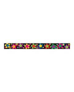 Barker Creek Straight-Edge Borders, 3in x 35in, Neon Flower Power, Pack Of 12