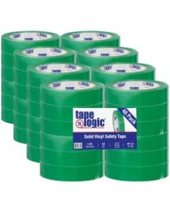 BOX Packaging Solid Vinyl Safety Tape, 3in Core, 1in x 36 Yd., Green, Case Of 48