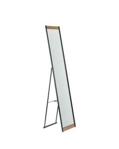 Adesso Albert Rectangle Floor Mirror, 60-1/4in x 13-7/16inW x 14-7/16inD, Black/Natural
