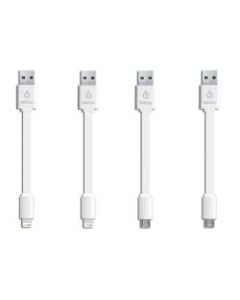 CableLinx Value Pack Lightning-To-USB Charge-And-Sync Cables, 3.5in, White, Pack Of 4 Cables, USB4PK-002