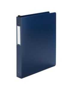 Wilson Jones Hanging Poly 3-Ring Binder, 1in Round Rings, Blue