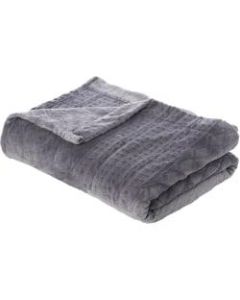 Pure Enrichment PureRelief Radiance Deluxe Heated Blanket, 62in x 84in, Charcoal Gray