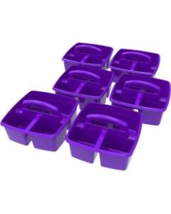 Storex Small Plastic Caddies, 5-1/4in x 9-1/4in, Purple, Pack Of 6 Caddies
