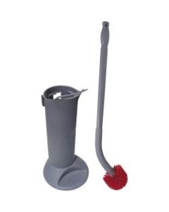 Unger Ergo Toilet Bowl Brush Set - Nylon Bristle - 26in Handle Length - Plastic Handle - 5 / Carton - Gray